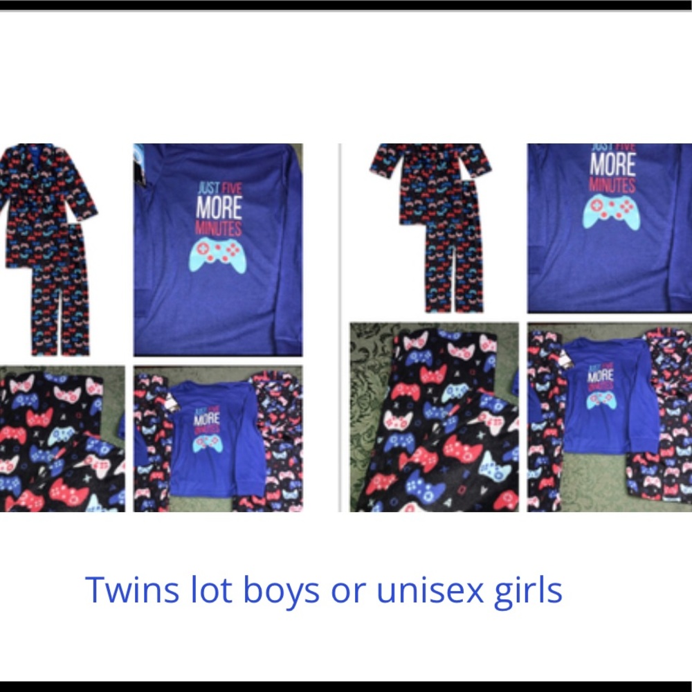 NWT TWINS 4 5 gaming robe pajamas 3pc set console